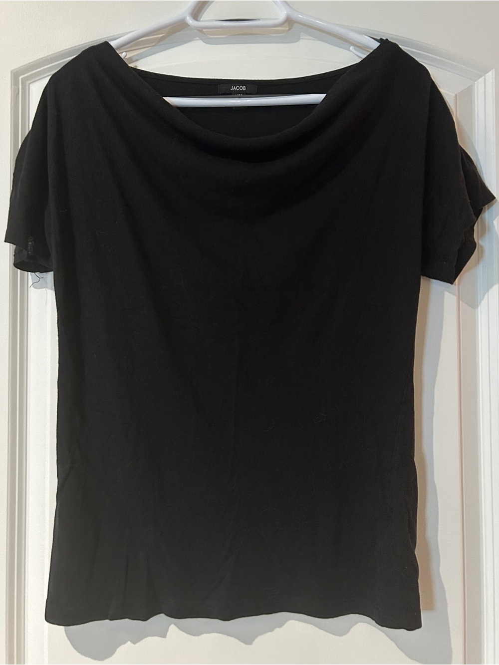 Jacob Black Draped Neck Short Sleeve Tee